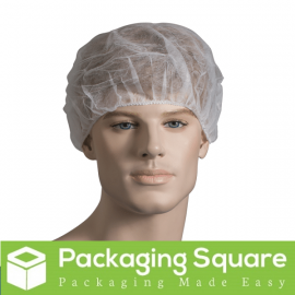 DISPOSABLE BOUFFANT CRIMPED CAP (HAIR NET) WHITE