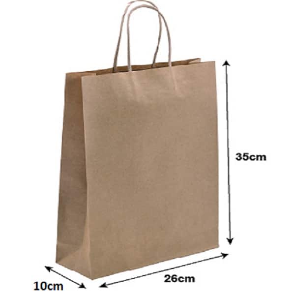 BROWN PAPER BAG TWISTED HANDLE 35Hx26W+10G cm