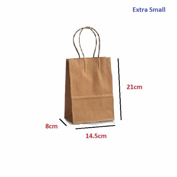XS BABY BROWN PAPER BAG TWISTED HANDLE 21Hx15W+8G cm