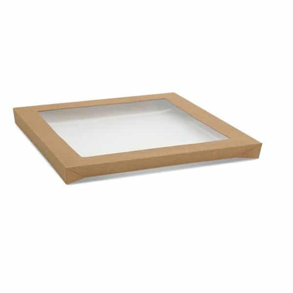 LIDS FOR SQUARE CATERING TRAY LARGE WITH WINDOW (100pcs)