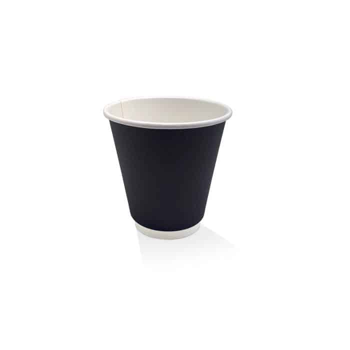 *8OZ PE COATED BLACK DW CUP 90mm- 500PCS