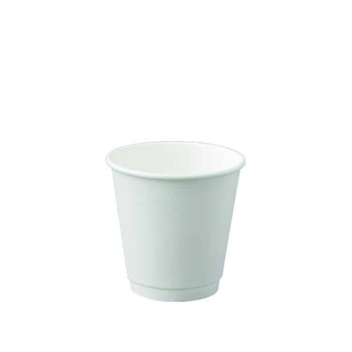 8oz WHITE SMOOTH DOUBLE WALL CUP 90mm 500pcs