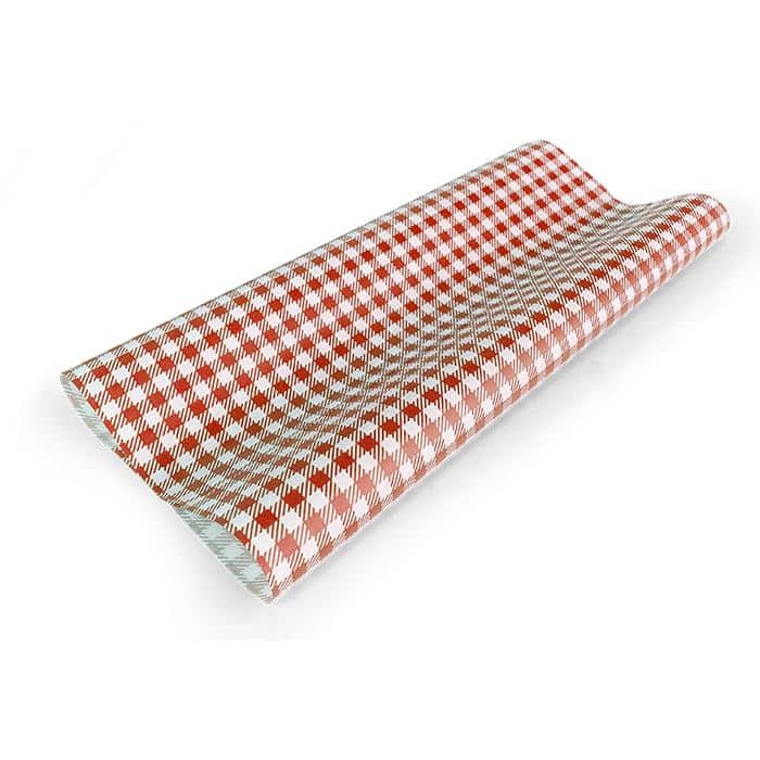 Greaseproof Wrap Gingham Red 1/2 Cut 40X33cm- 200 Sheets