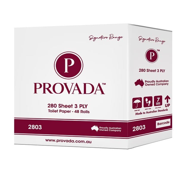 PROVADA TOILET PAPER 3 PLY 280 SHEETS WRAPPED 48 ROLLS